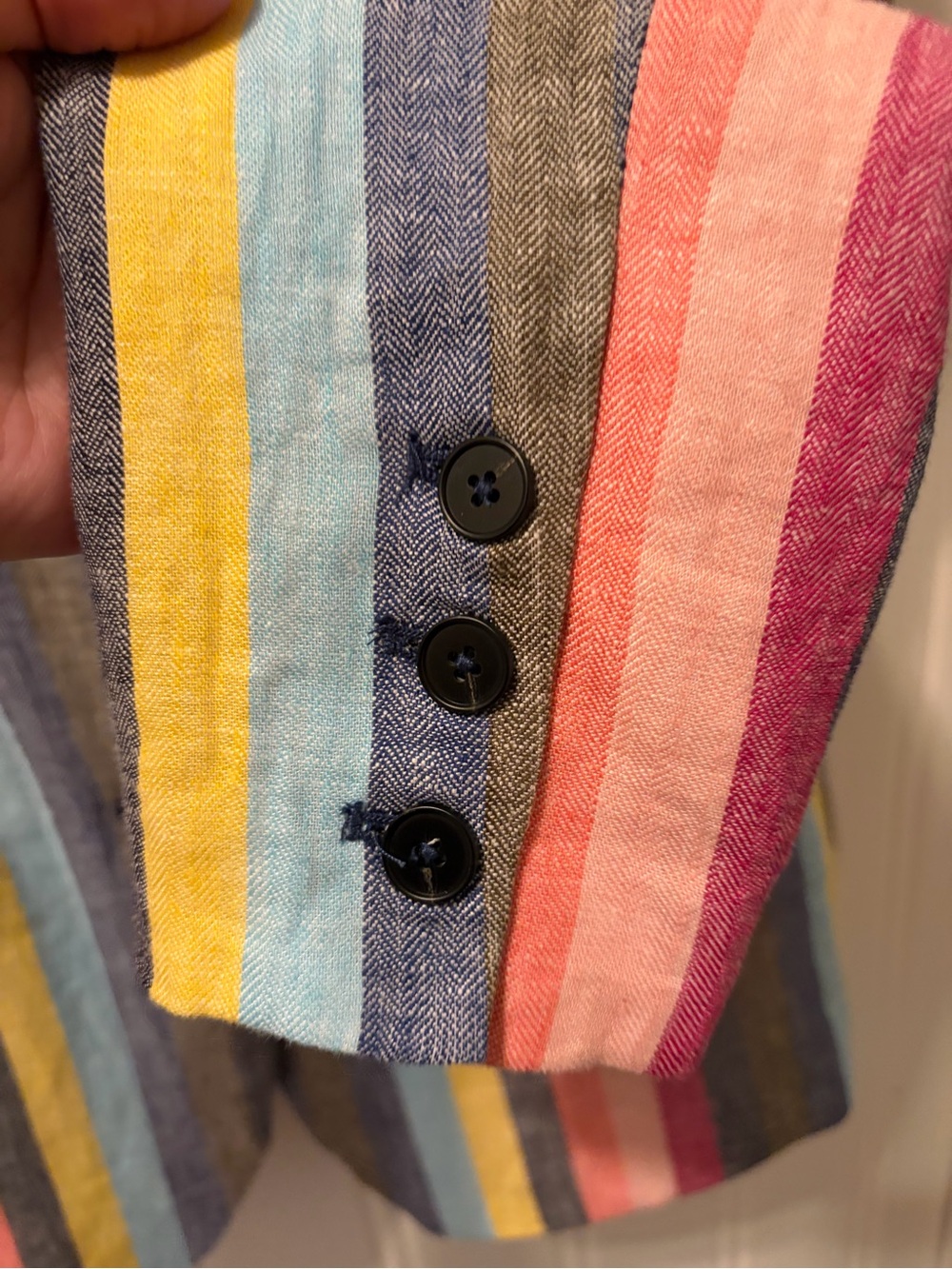 Current Air Los Angeles NWT Colorful Striped Linen Blend Blazer Jacket L - Picture 11 of 11